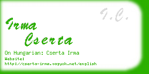 irma cserta business card